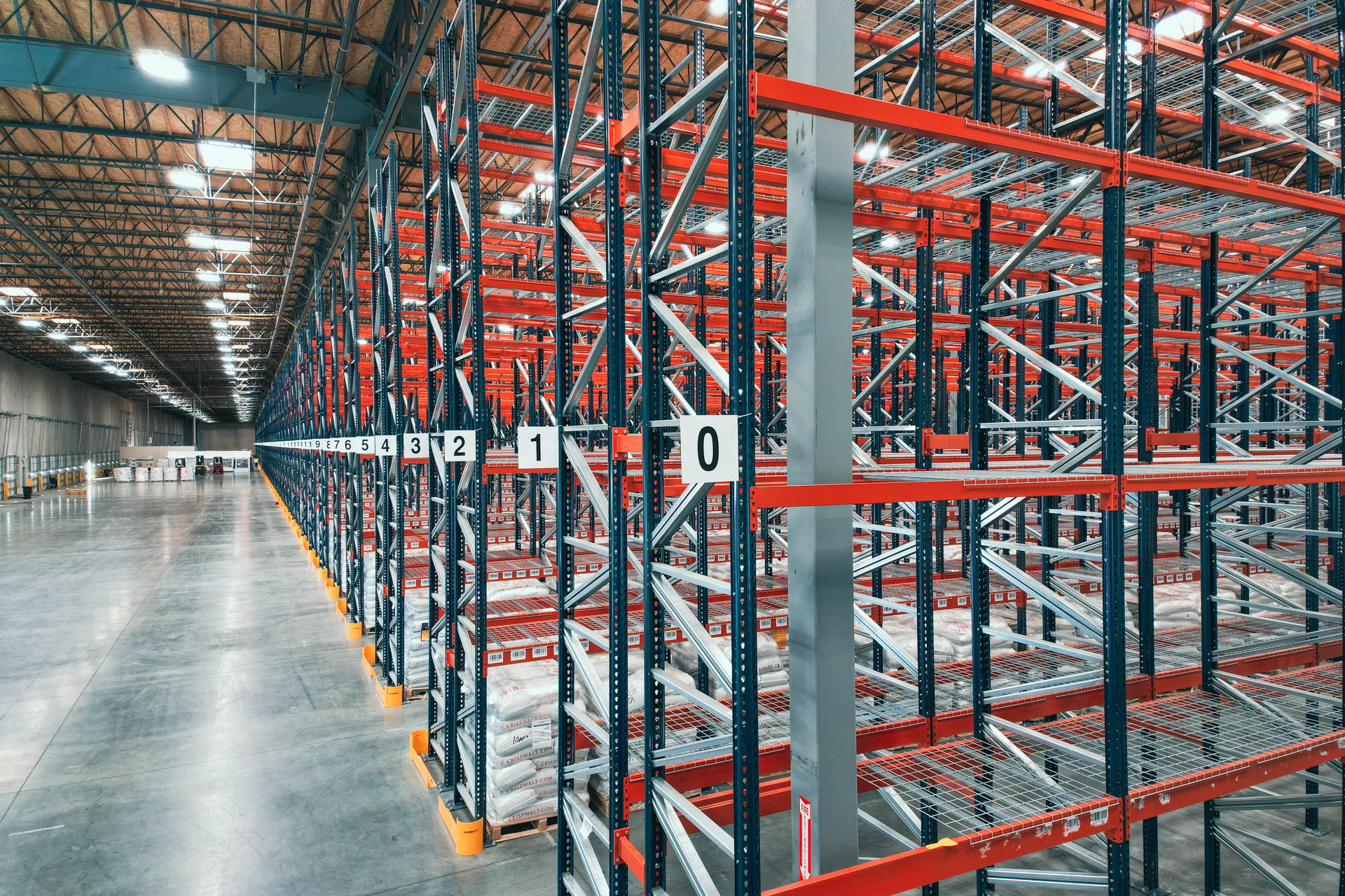 Industrial pallet racking warehouse in San Francisco Bay Area